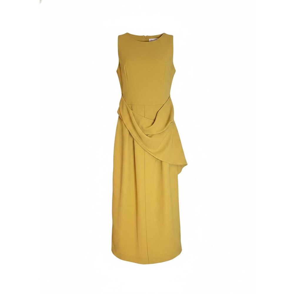 Annarita N Women's Yellow Sleeveless Midi Dress Size 42 NWT